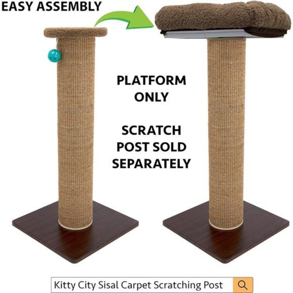 Kitty City Sisal Post Cat Scratchers and Cushion - Picture 2 of 6